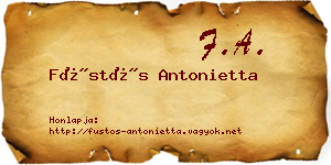 Füstös Antonietta névjegykártya